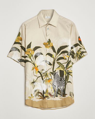 Men |  | Etro | Printed Camp Collar Shirt Beige