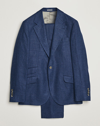 Men | Brunello Cucinelli | Brunello Cucinelli | Linen/Silk Suit Royal Blue