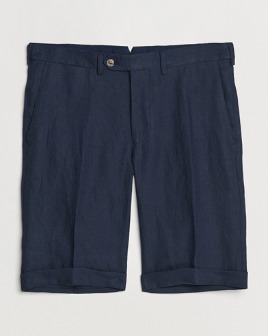 Men | Linen Shorts | Oscar Jacobson | Declan Linen Shorts Navy