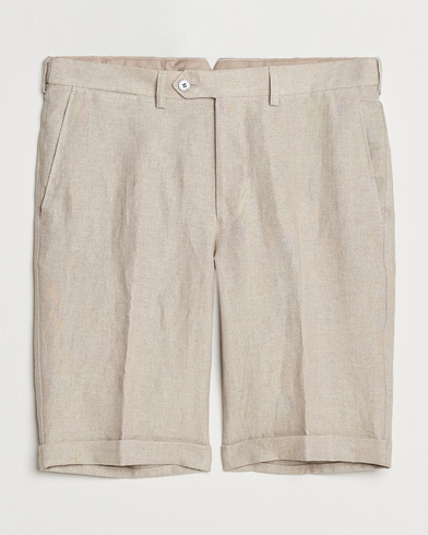 Men | Linen Shorts | Oscar Jacobson | Declan Linen Shorts Beige