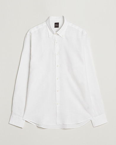 Men |  | Oscar Jacobson | Regular Fit Button Down Linen Shirt White
