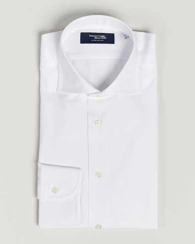 Men | Dark Suit | Kamakura Shirts | Slim Fit Broadcloth Shirt White