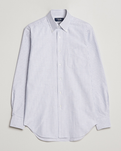 Men | Kamakura Shirts | Kamakura Shirts | Slim Fit Striped Oxford BD Shirt Light Blue