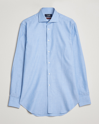 Men | Casual Shirts | Kamakura Shirts | Slim Fit Cashmere Blend Shirt Light Blue