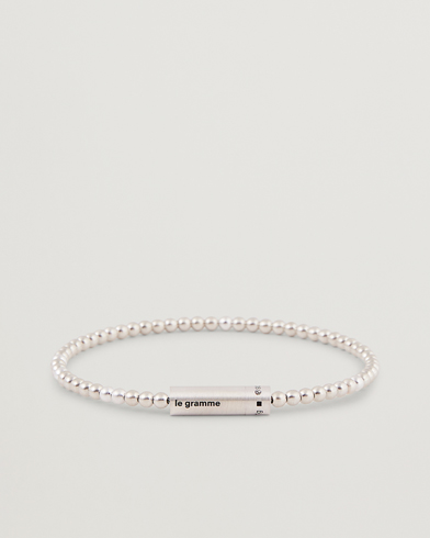 Men | Luxury Brands | LE GRAMME | Beads Bracelet Brushed Sterling Silver 11g