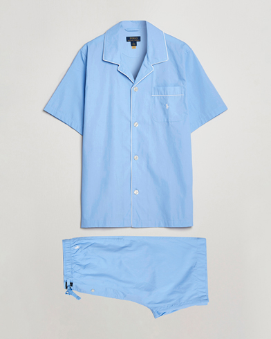 Men | Pyjamas | Polo Ralph Lauren | Cotton Short Pyajama Set Solid Austin Blue