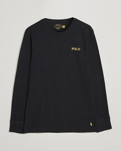 Men | Long Sleeve T-shirts | Polo Ralph Lauren | Waffle Long Sleeve Crew Neck Black