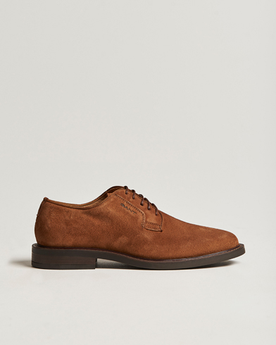 Men | Derby Shoes | GANT | St Akron Suede Derby Cognac