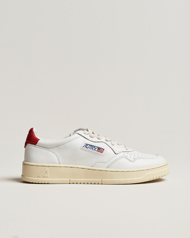 Men | Autry | Autry | Medalist Low Leather Sneaker White/Red