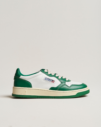 Men | Sneakers | Autry | Medalist Low Bicolor Leather Sneaker White/Green