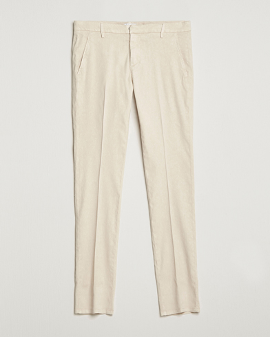 Men | Linen Trousers | Dondup | Gaubert Linen Stretch Chinos Light Oat