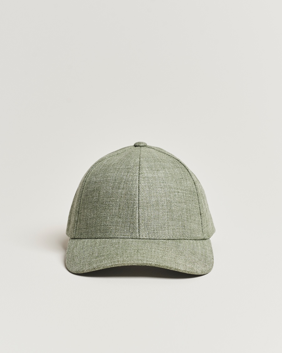 Mens Polo Cap Green 6 Panel Classic Peak main image 1