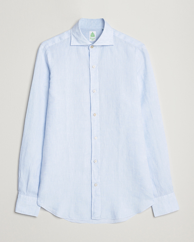 Men |  | Finamore Napoli | Tokyo Slim Linen Shirt Light Blue