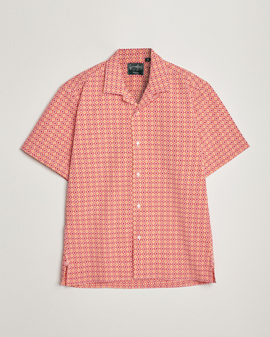 Men | Short Sleeve Shirts | Gitman Vintage | Summer Ready Jacquard Camp Shirt Rosa