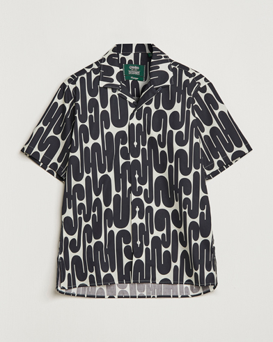 Men | Short Sleeve Shirts | Gitman Vintage | Alexander Girard Camp Shirt Black/White