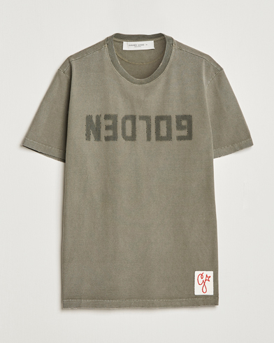 Men |  | Golden Goose Deluxe Brand | Dyed Jersey Logo T-Shirt Dusty Olive