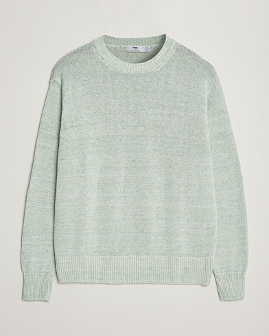 Men | Inis Meáin | Inis Meáin | Donegal Washed Linen Crew Neck Mint