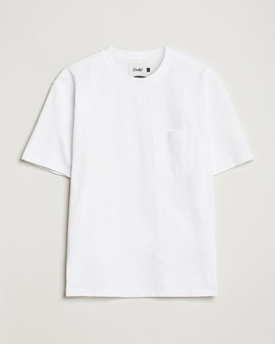 Men | White t-shirts | Drake's | Cotton Pocket T-Shirt White