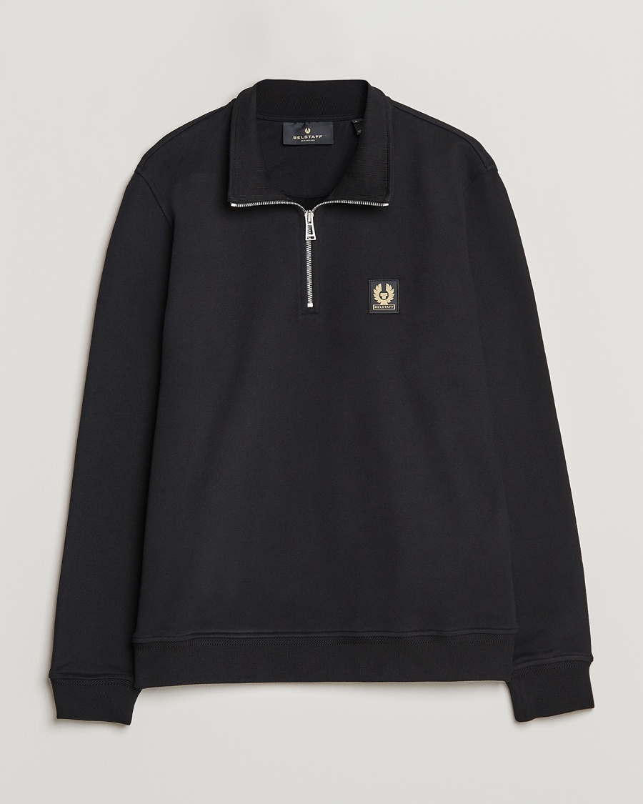 Ralph Lauren Purple Label Wool Pique Half Zip Polo Black at