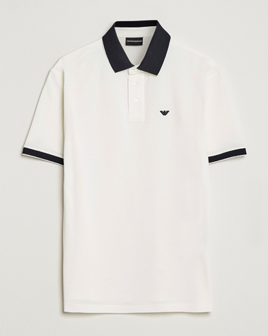 Men | Short Sleeve Polo Shirts | Emporio Armani | Contrast Polo White