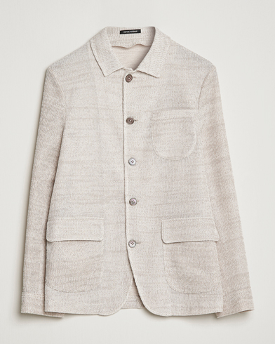 Men | Knitted Blazers | Emporio Armani | Cotton Knitted Jacket Sand