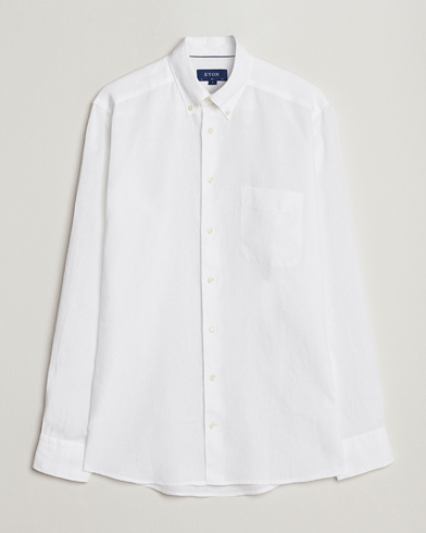 Men | Linen Shirts | Eton | Slim Fit Linen Shirt White
