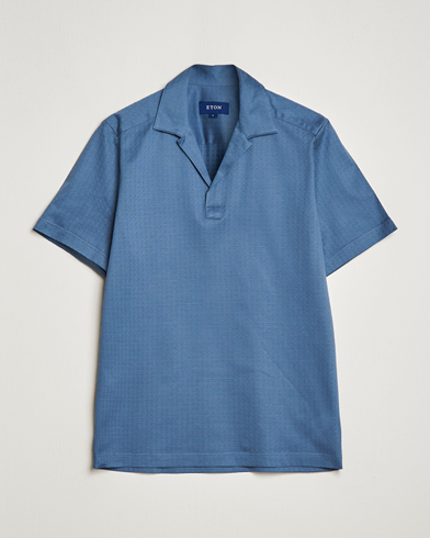 Men | Eton | Eton | Filo Di Scozia Open Collor Shirt Light Blue