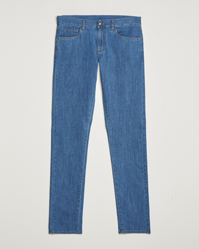 Men | Quiet Luxury | Canali | Slim Fit Soft Denim Jeans Blue Wash