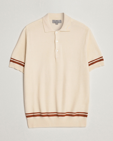 Men | Canali | Canali | Short Sleeve Knitted Polo Beige