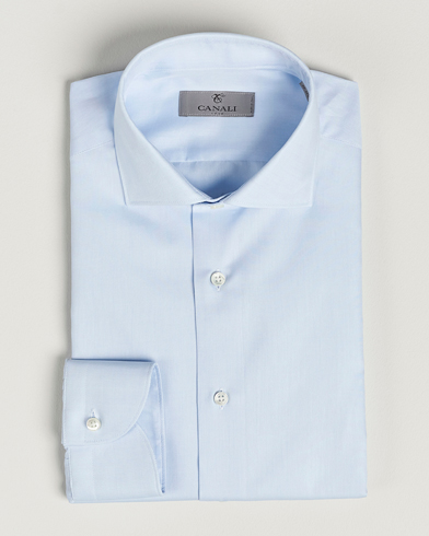 Men | Business Shirts | Canali | Slim Fit Cotton Shirt Light Blue