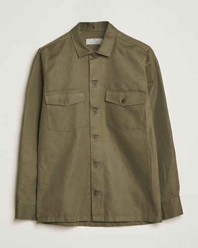 Men | Shirt Jackets | Canali | Safari Overshirt Olive