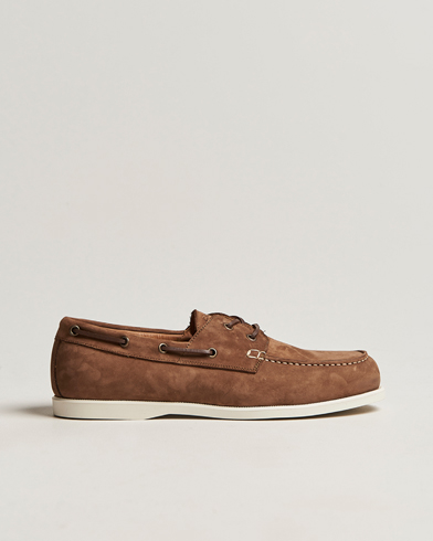 Men | Shoes | Canali | Boat Shoes Dark Brown Nubuck