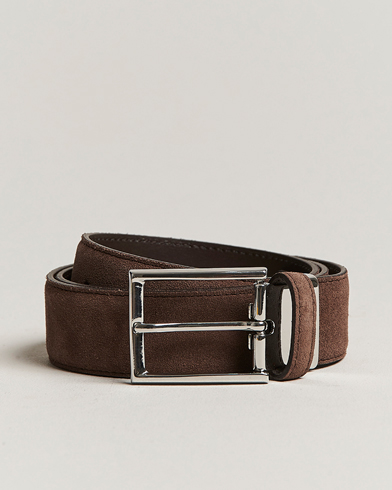 Men | Belts | Canali | Classic Belt Dark Brown Suede