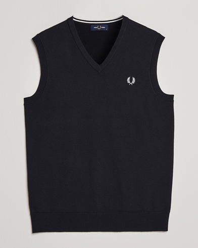 Men | Pullovers | Fred Perry | Classic V-Neck Tank Black