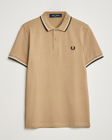 Men |  | Fred Perry | Twin Tipped Polo Shirt Warm Stone