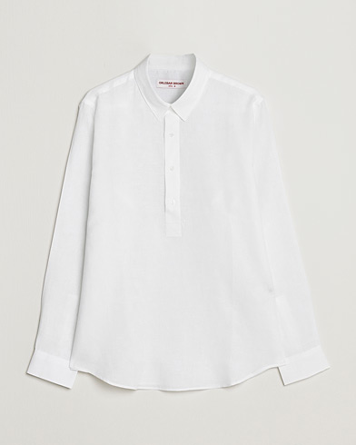 Men | Linen Shirts | Orlebar Brown | Percy Smart Linen Shirt White