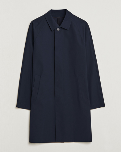 Men | Coats | Harris Wharf London | Light Technic Balmacaan Coat Dark Blue