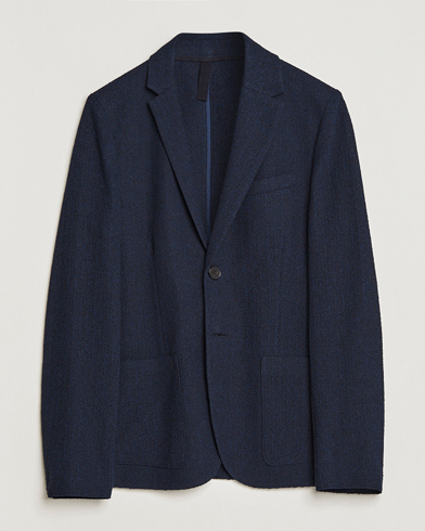 Men | Cotton Blazers | Harris Wharf London | Cotton Frisè Blazer Blue & Black
