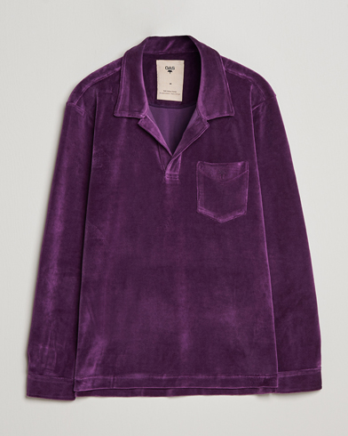 Men |  | OAS | Long Sleeve Velour Shirt Purple