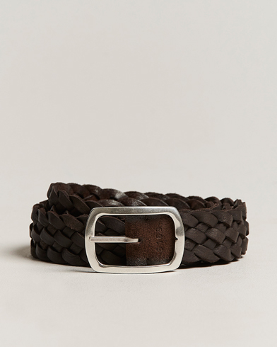Men | Accessories | Orciani | Double Sided Suede Belt  Dark Brown