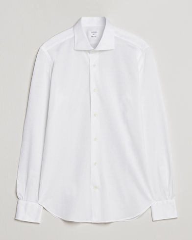 Men | Mazzarelli | Mazzarelli | Soft Washed Piquet Shirt White