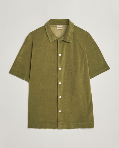Men | The Terry Collection | Massimo Alba | Terry Polo Shirt Green Desert