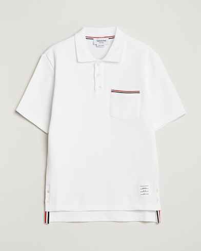 Men | Luxury Brands | Thom Browne | Short Sleeve Pocket Polo White