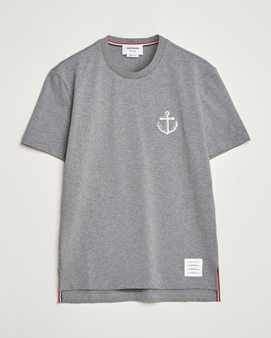 Men |  | Thom Browne | Anchor Embroidered T-Shirt Light Grey