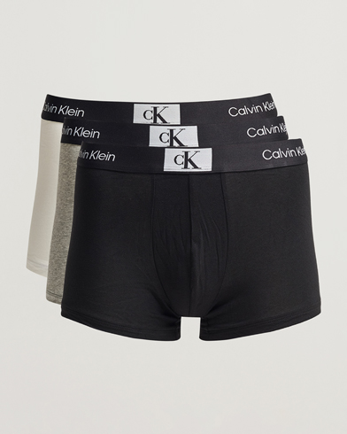 Men | Calvin Klein | Calvin Klein | Cotton Stretch Trunk 3-pack Grey/White/Black