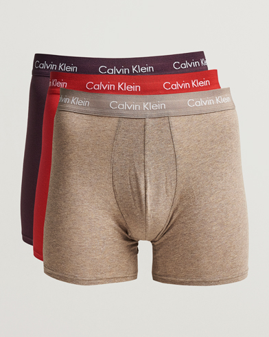 Men |  | Calvin Klein | Cotton Stretch 3-Pack Boxer Breif Plum/Red/Beige