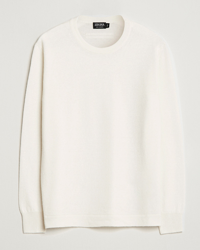 Men | Cashmere sweaters | Zegna | Oasi Cashmere/Linen Crew Neck Sweater Off White