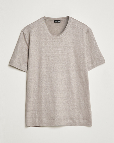 Men | Zegna | Zegna | Pure Linen T-Shirt Taupe