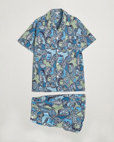 Men | Pyjamas & Robes | Derek Rose | Shortie Printed Cotton Pyjama Set Multi