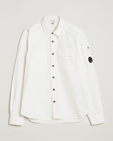 Men | Overshirts | C.P. Company | Garment Dyed Gabardine Shirt Jacket White
